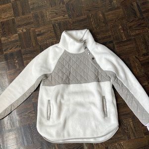 Abercrombie asymmetrical snap-up fleece sweater